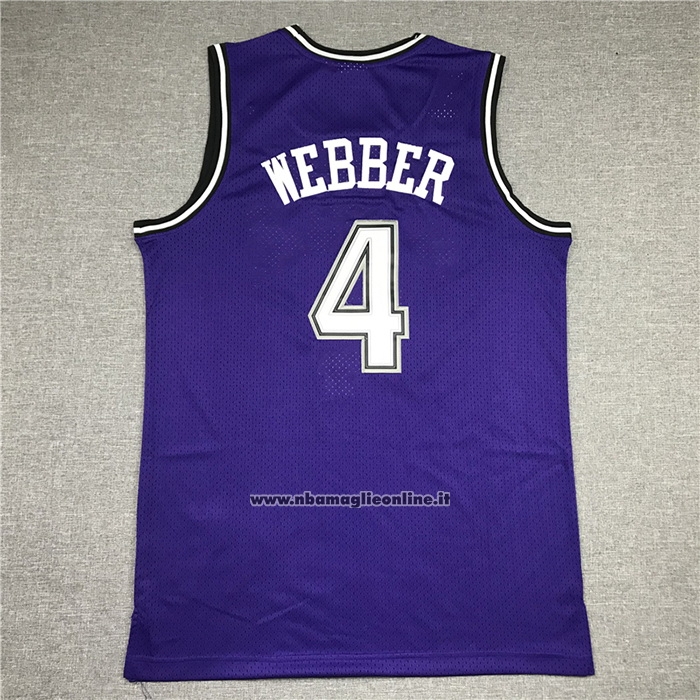 Maglia Sacramento Kings Chris Webber #4 Mitchell & Ness 1998-99 Nero